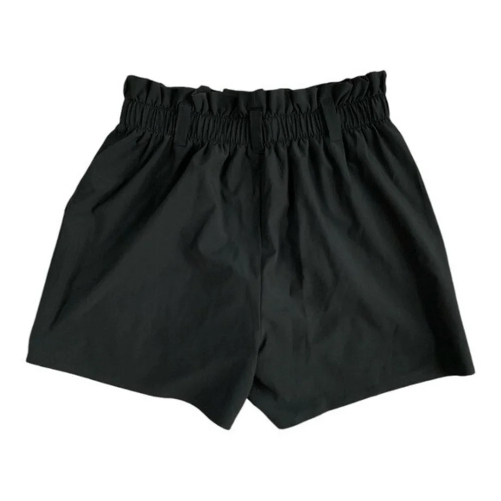 Apana Women's Black High Waist Athletic Shorts M Elastic 4.5